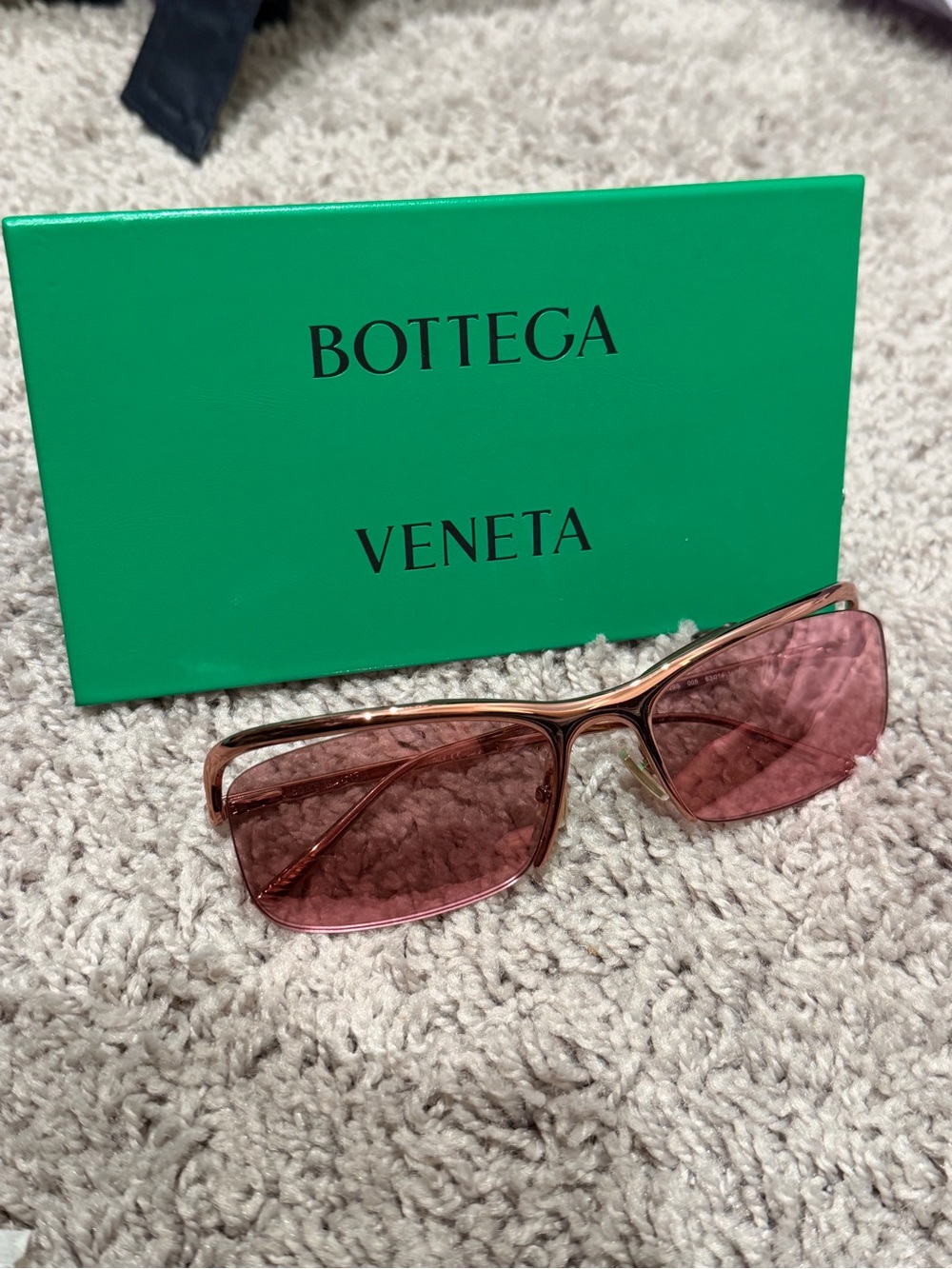 Bottega Veneta Square-Frame Metal Sunglasses women pink